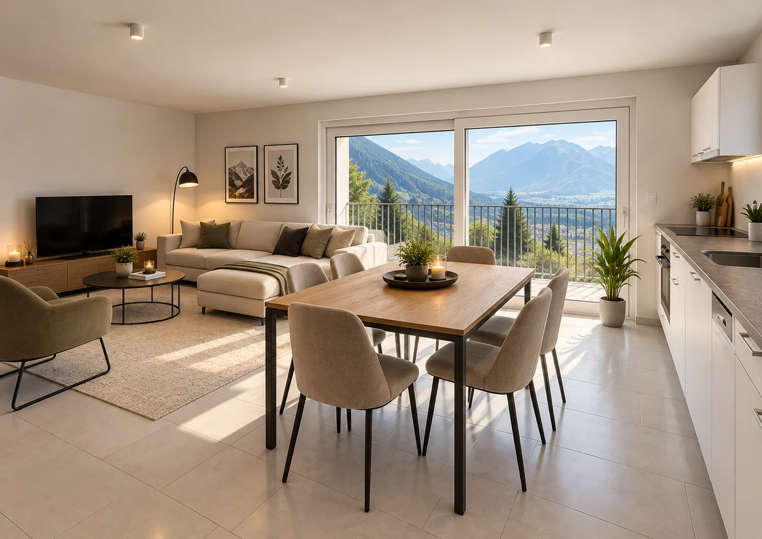Intérieur d’un appartement de 2.5 pièces — visualisation 3D