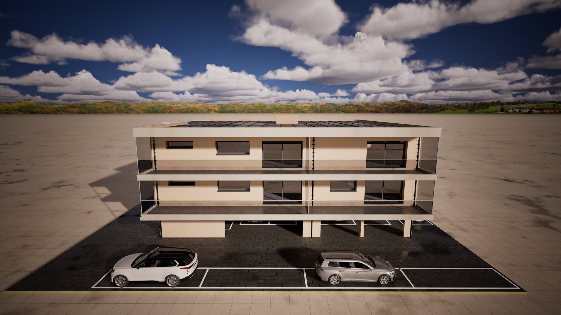 Façade et balcons du Planneur — visualisation 3D indicative