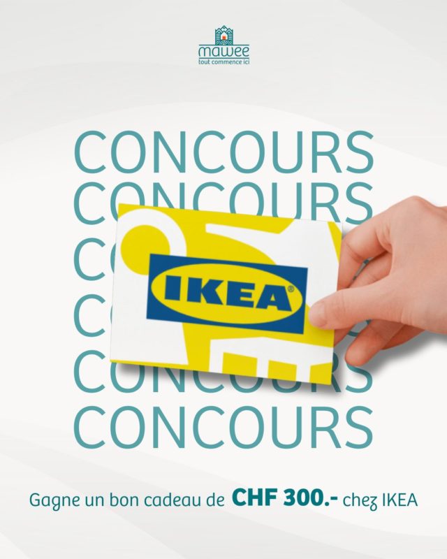🎉 CONCOURS 🎉
Gagne un bon cadeau de CHF 300.- chez IKEA 😍
Envie de refaire ton intérieur ou juste te faire plaisir ? C’est le moment !

Comment participer ? ⬇️
1️⃣ Abonne-toi à notre compte @mawee.immo
2️⃣ Identifie 1 ami en commentaire qui doit t’accompagner chez IKEA 🛍️ Un commentaire = une participation, tu peux participer plusieurs fois en identifiant des personnes différentes à chaque fois 🙌
3️⃣ Partage ce post en story en nous identifiant

📆 Tirage au sort le 5 mai 2025
🍀 Bonne chance à tous !

🔎 Retrouvez tous nos biens en vente sur : www.mawee.ch
📞 Contact : +41 27 764 16 96
📍 Grand Rue 21, 1904 Vernayaz

Mawee, tout commence ici ! 🟧

⚠️ Ce concours n’est pas sponsorisé par Instagram ou Facebook.
Restez vigilants, ne cliquez sur aucun lien suspect. Nous contacterons le gagnant directement et il sera identifié en story sur notre compte
